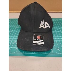 Richardson 112 Trucker Hat Cap Black Mesh Back Adjustable Baseball Style AA Logo